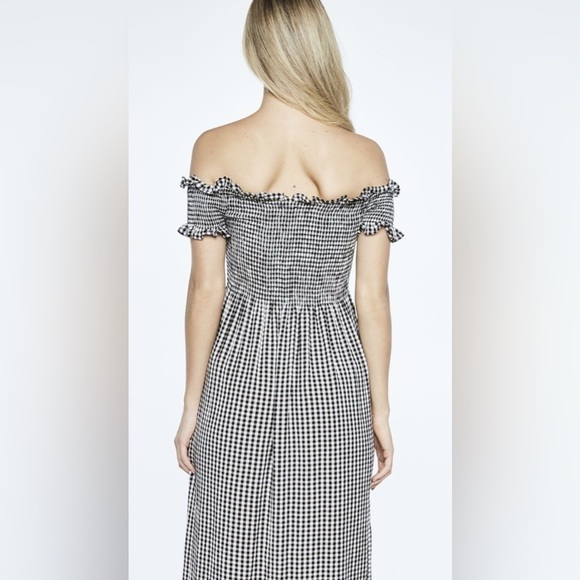 BARDOT Cindy Gingham Off the Shoulder Midi Dress - Picture 6 of 15